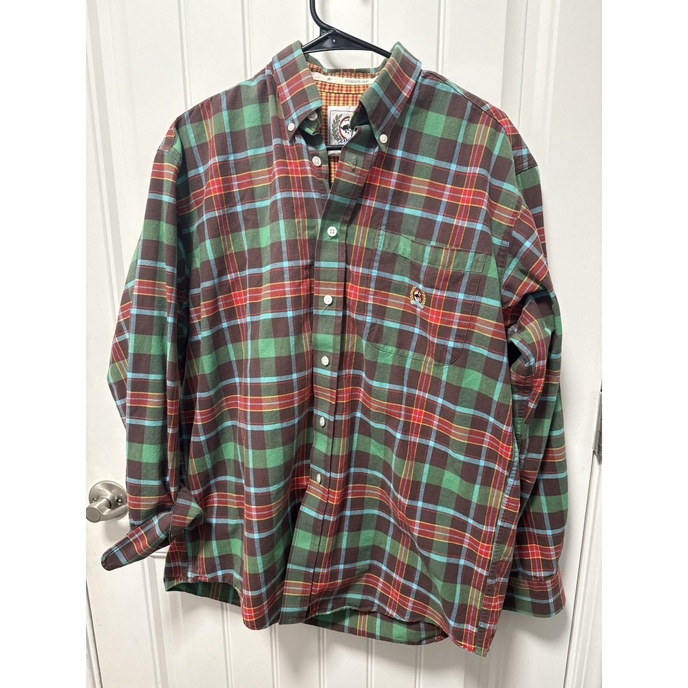 Cinch Shirt Mens M‎ Orange Button Down Western Long Sleeve Cowboy Pocket